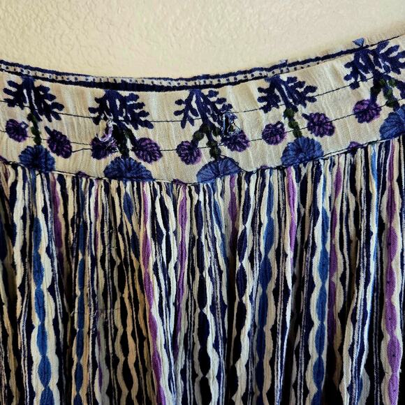 Vintage Elastic waist tiered midi maxi peasant skirt 1980s - Picture 3 of 6